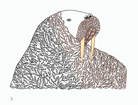 LAST PRINT Cape Dorset 2019 Collection by NINGIUKULU TEEVEE *Floral Transformation*