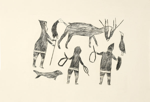 2023 CAPE DORSET Summer Print Collection Shoreline Camp, 1963  by Kenojuak Ashevak