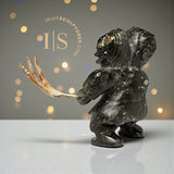 VINTAGE 12" Hunter and Child by Wayne Puqiqnak Gjoa Haven *Hunting Caribou*