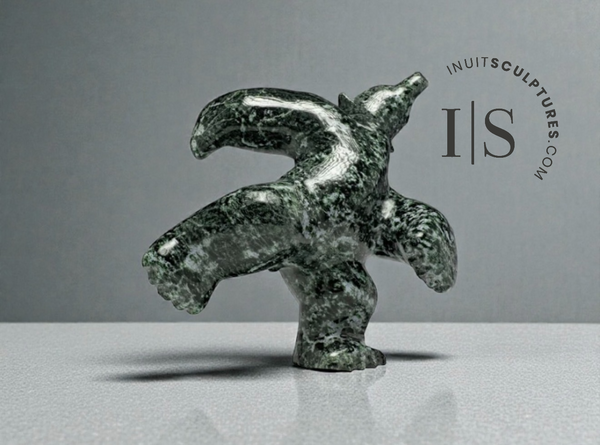 9" Dancing Bear by Mathewsie Kingwatsiaq "Spitball"