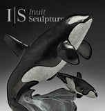 14" SIGNATURE Mother & Calf Orcas  Derrald Taylor *Determination*