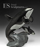 14" SIGNATURE Mother & Calf Orcas Derrald Taylor *Determination*