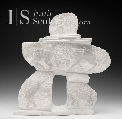 RESERVED** 12" Inukshuk by Esau Kripanik “Mountaineer”