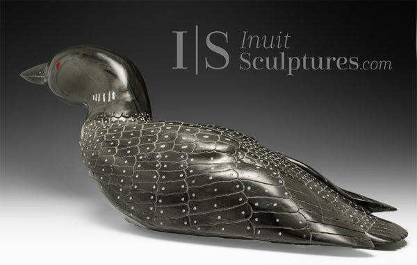 23" SIGNATURE Red Eye Loon by Jimmy Iqaluq *