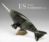 13" Narwhals Mother and Calf by Isaaci Oqutaq *Bonded Pair*