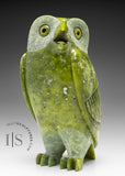 THE VERY LAST ONE 8" SIGNATURE Owl by the Late Pits Qimirpik (1956-2024) *Irish Eyes*