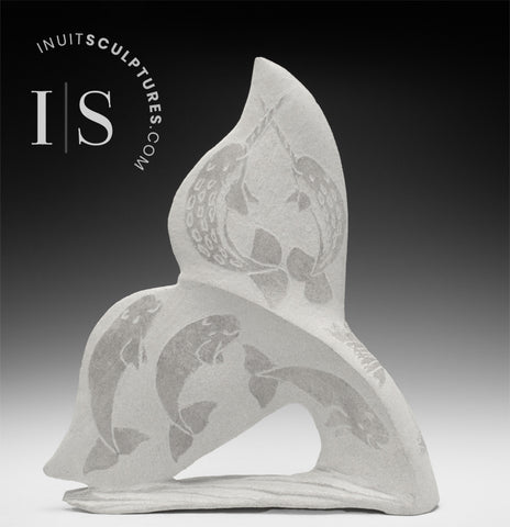 12" SIGNATURE Whale Tail by Esau Kripanik *Dive! Dive!*