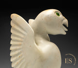 22" SIGNATURE White Marble Falcon Bird Spirit by Toonoo Sharky *Angelica*