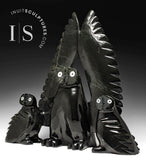 21" Owl Family by Adamie Qaumagiaq *Hands Up!* CURATOR'S CHOICE