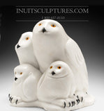 16" Owl Family by Famous Manasie Akpaliapik
