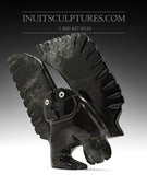 10" Owl with Inlayed Eyes by Palaya Qiatsuq