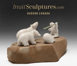 6" Young Hunter & Polar Bears by Jamesie Natsiapik *New Friends*