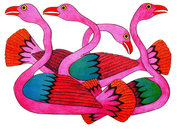 2002 SWANS AT SUNSET by Kenojuak Ashevak