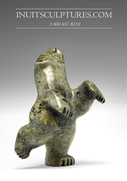 3.25" Green Dancing Bear by Adamie Mathewsie