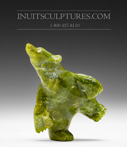 4" Apple Green Dancing Bear by Johnny Papigatook