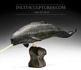 30" Mother and Calf Narwhals by Inuk Charlie