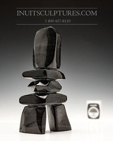 7" Black Inukshuk by Oqittuq Shaa