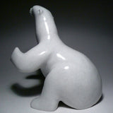 White Sitting Bear by Lew Phillip