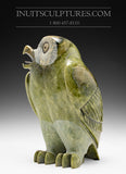 9" Pink Light Green Owl by Pitseolak Qimirpik