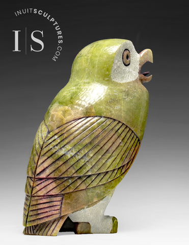 9" SIGNATURE Owl by Pits Qimirpik  *Pink Panache*